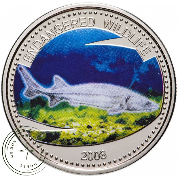 Палау 1 доллар 2008 Вымирающие виды - Осетр — 937045809