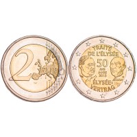 Монета Франция 2 евро 2013 Елисейский договор