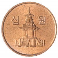 Монета Южная Корея 10 вон 2006