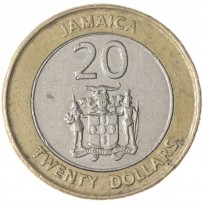 Монета Ямайка 20 долларов 2001
