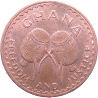 Монета Гана 1/2 песева 1967