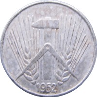 Монета Германия (ГДР) 5 пфеннигов 1952