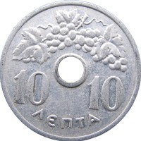 Монета Греция 10 лепт 1954