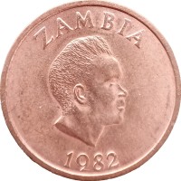 Монета Замбия 2 нгве 1982