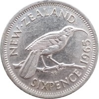 Новая Зеландия 6 пенсов 1965