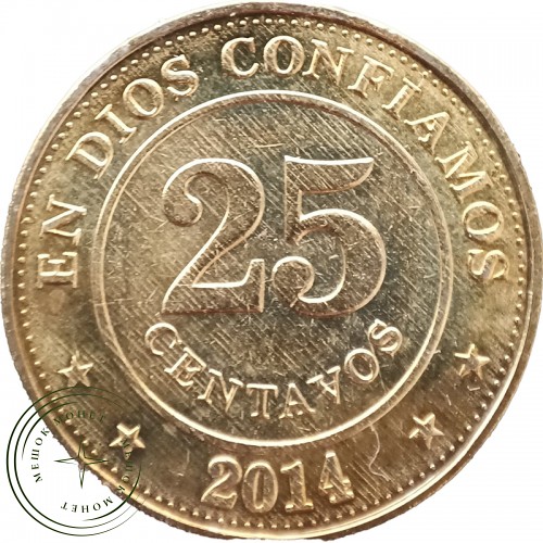 Никарагуа 25 сентаво 2014 — 34657385-1