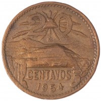 Мексика 20 сентаво 1954