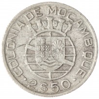 Монета Мозамбик 2,5 эскудо 1950 Серебро