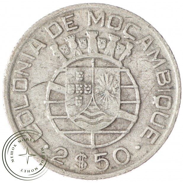 Мозамбик 2,5 эскудо 1950 Серебро