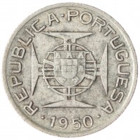 Монета Мозамбик 2,5 эскудо 1950 Серебро