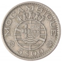 Монета Мозамбик 5 эскудо 1973