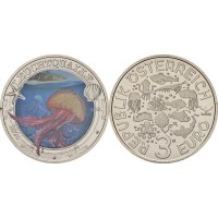 Монета Австрия 3 евро 2024 Светящаяся медуза