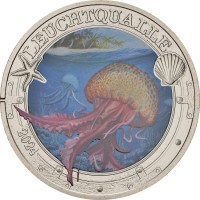 Монета Австрия 3 евро 2024 Светящаяся медуза