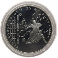 Монета 3 рубля 2000 Чемпионат Европы по футболу