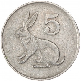 Монета Зимбабве 5 центов 1980