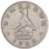 Монета Зимбабве 5 центов 1980