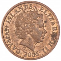 Монета Каймановы острова 1 цент 2005