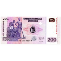 Банкнота Конго 200 франков 2022