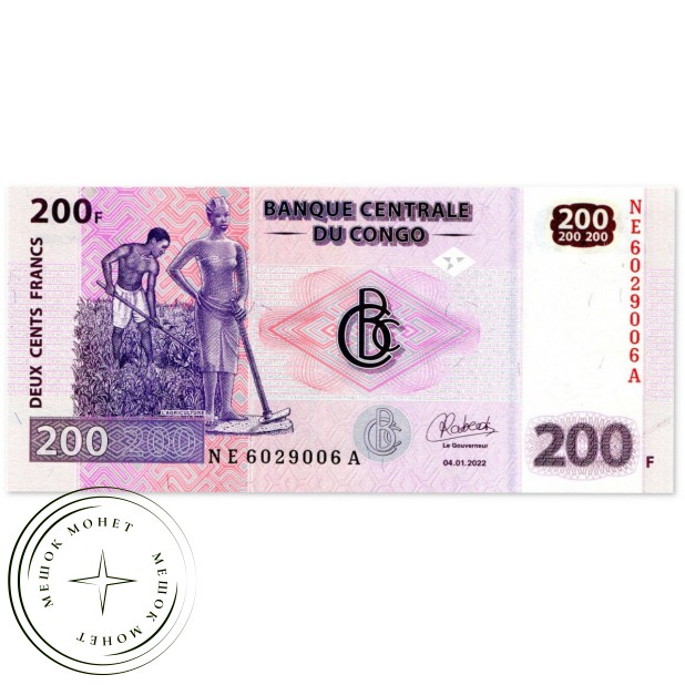 Конго 200 франков 2022