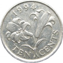 Монета Бурмуды 10 центов 1994