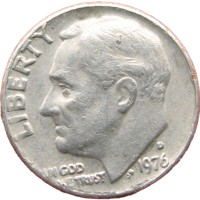 США 10 центов 1976 D Теодор Рузвельт