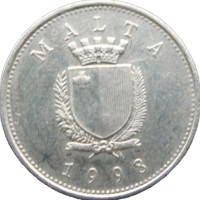 Монета Мальта 10 центов 1998