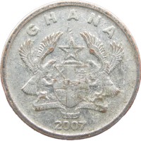 Монета Гана 5 песев 2007