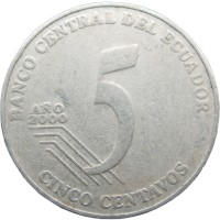 Монета Эквадор 5 сентаво 2000