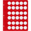 Универсальный лист для монет диаметром 27 мм (красный) в Альбом КоллекционерЪ