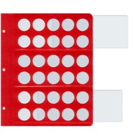 Универсальный лист для монет диаметром 27 мм (красный) в Альбом КоллекционерЪ