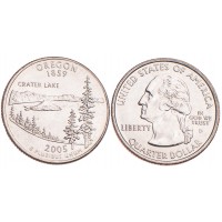 Монета США 25 центов 2005 Орегон