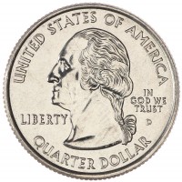 Монета США 25 центов 2005 Орегон