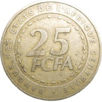 Монета Центральная Африка 25 франков 2006