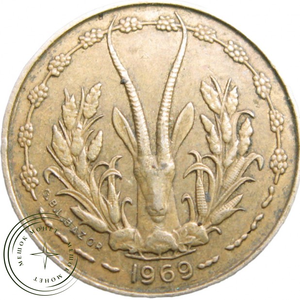 Западная Африка 5 франков 1969