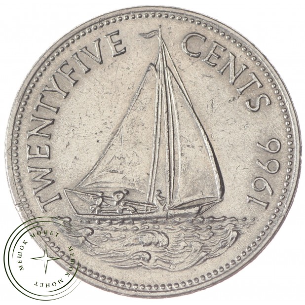 Багамские острова 25 центов 1966
