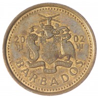 Монета Барбадос 5 центов 2002