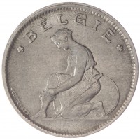 Монета Бельгия 1 франк 1935