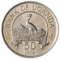 Монета Уганда 50 центов 1976
