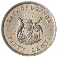 Монета Уганда 50 центов 1976