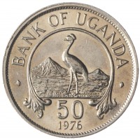 Монета Уганда 50 центов 1976