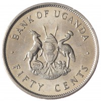 Монета Уганда 50 центов 1976