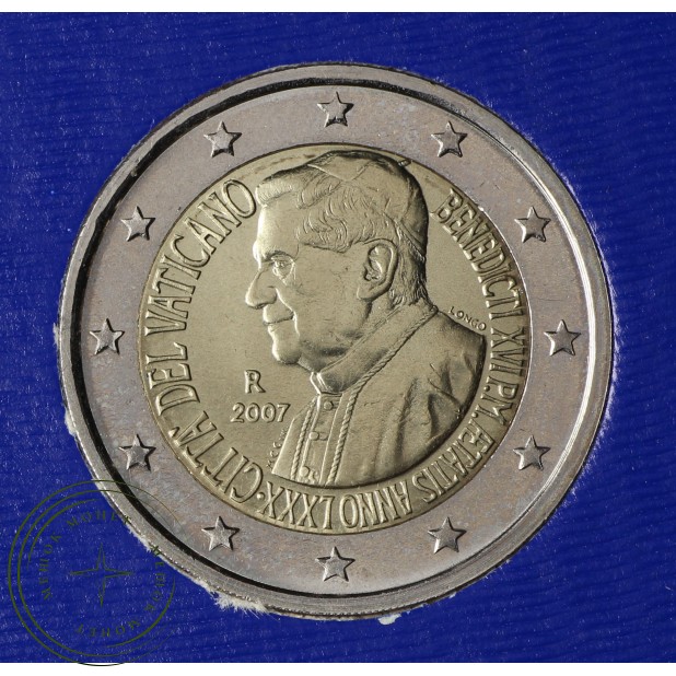 Ватикан 2 евро 2007 80 лет папе Бенедикту XVI (буклет)