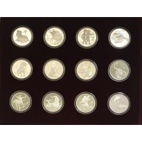 Набор 3 рубля 2003-2004 Знаки зодиака 12 монет