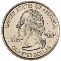 Монета США 25 центов 2001 Нью-Йорк