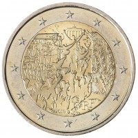 Монета Франция 2 евро 2019 30-летие падения Берлинской стены