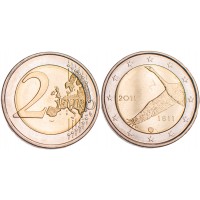 Монета Финляндия 2 евро 2011 200 лет банку