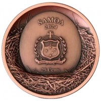 Самоа 25 центов 2024 Дупло - Евразийский филин