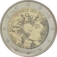 Монета Мальта 2 евро 2023 Коперник