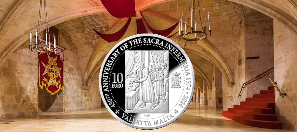 Мальтийская монета к 450-летию исторической больницы Sacra Infermeria