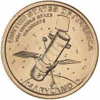Монета США 1 доллар 2020 Хаббл Мэриленд